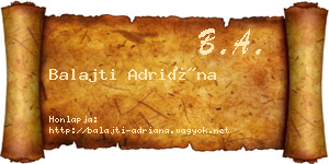 Balajti Adriána névjegykártya